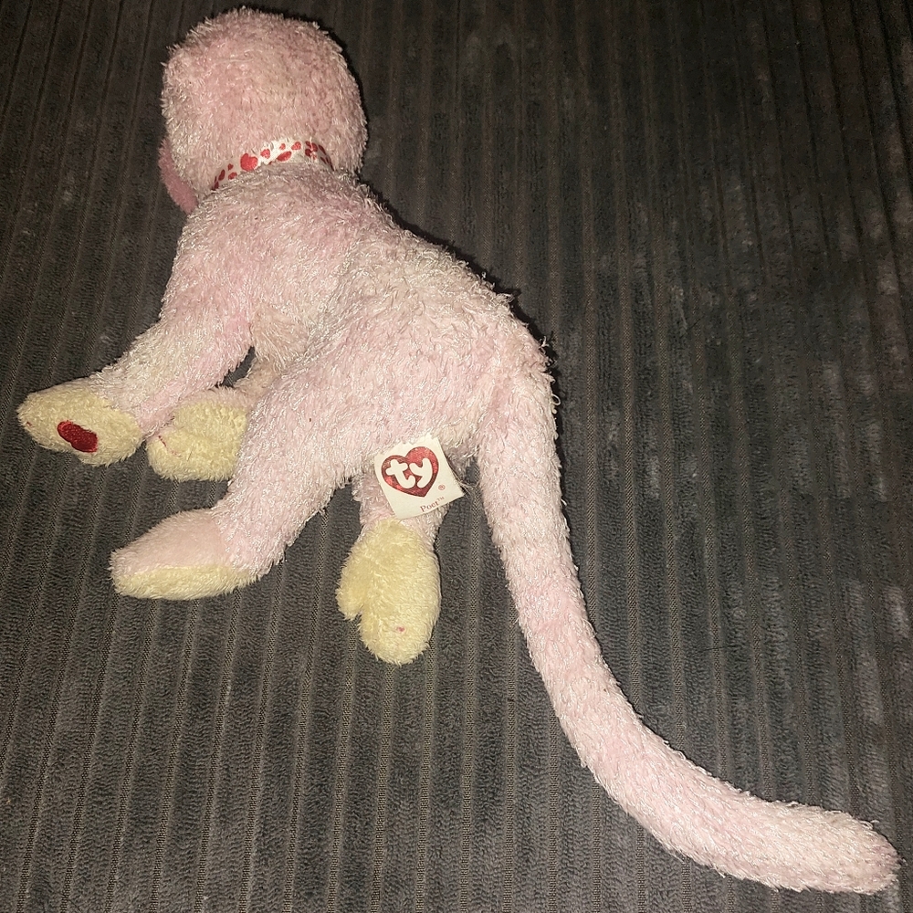 Vintage TY Beanie Baby Pink Monkey "Poet" - Picture 4 of 4